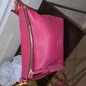 Dooney & Bourke Selina Fuchsia Florentine Leather Crossbody Bag